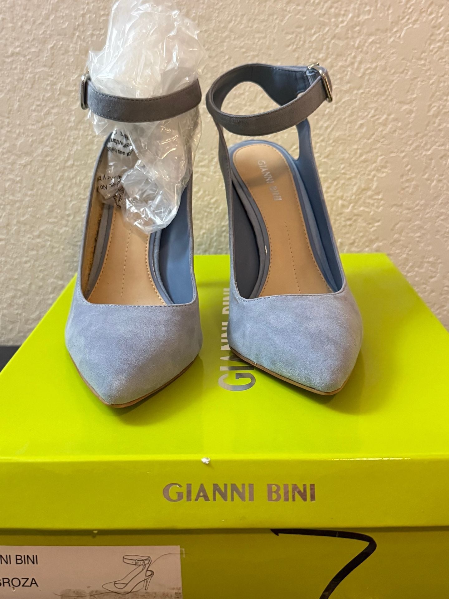 Gianni Bini Ambroza Size 7.5M Cela Blue Suede Heels 3