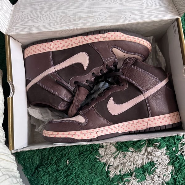 Nike Dunk High Easter Polka Dot Brown/Pink 2007 Worn...