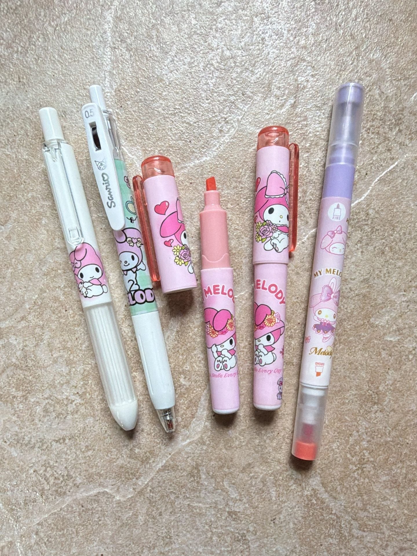 New Sanrio My Melody Pens And Highlighters Set 1