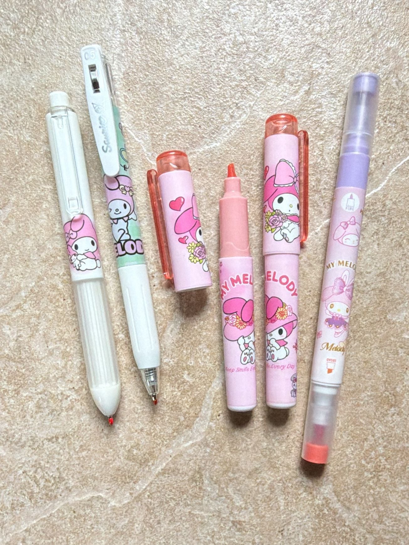 New Sanrio My Melody Pens And Highlighters Set 2