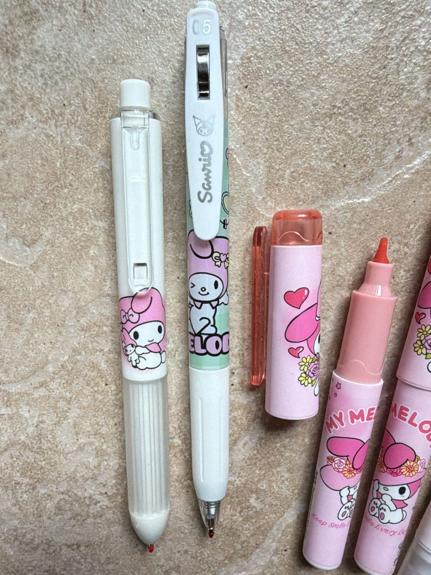 New Sanrio My Melody Pens And Highlighters Set 3
