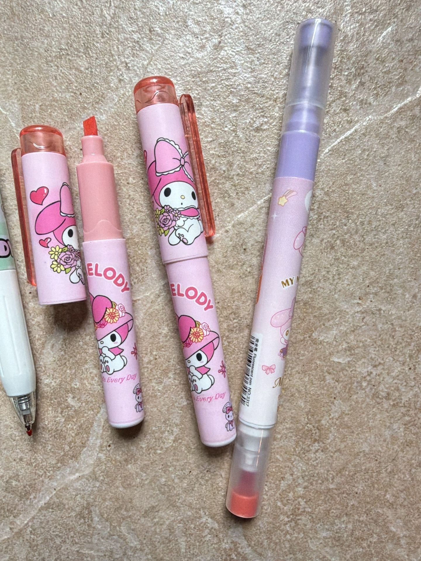 New Sanrio My Melody Pens And Highlighters Set 4