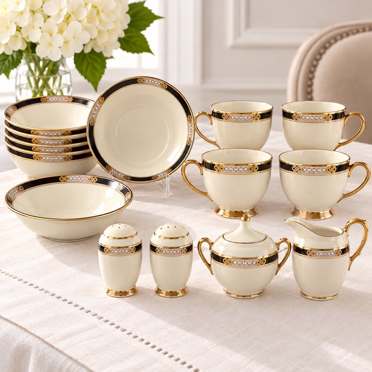 Lenox Hancock Presidential Porcelain Dinnerware Service 14 piece Set 1