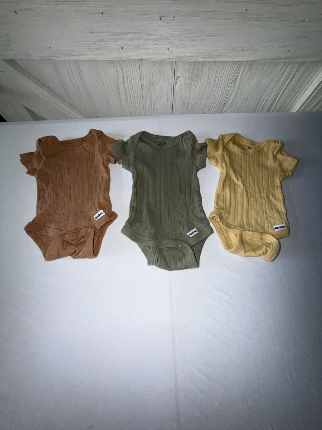 Gerber Newborn Short Sleeve Bodysuits Set 3-Pack Ribbed (b98) 1