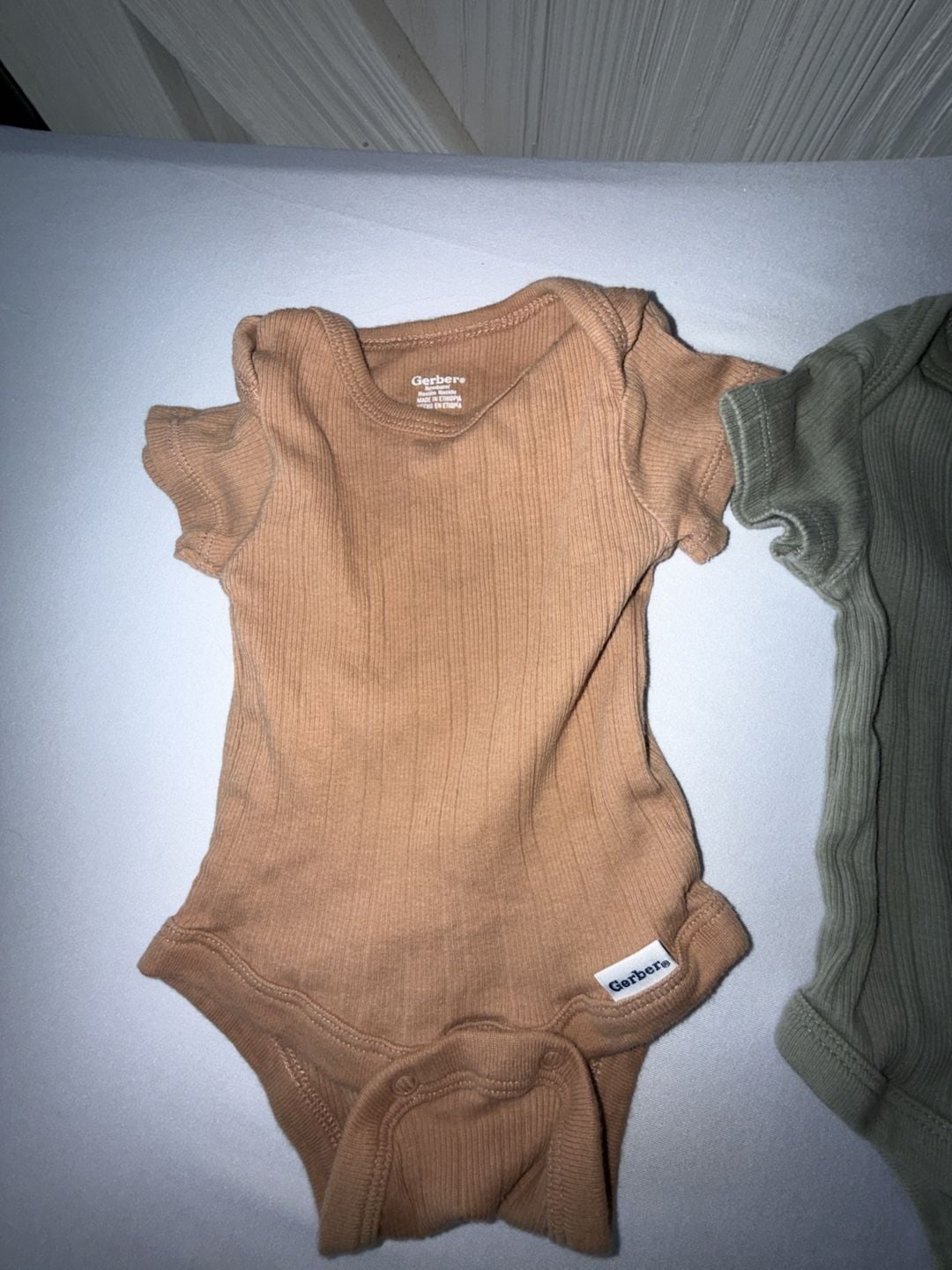 Gerber Newborn Short Sleeve Bodysuits Set 3-Pack Ribbed (b98) 2