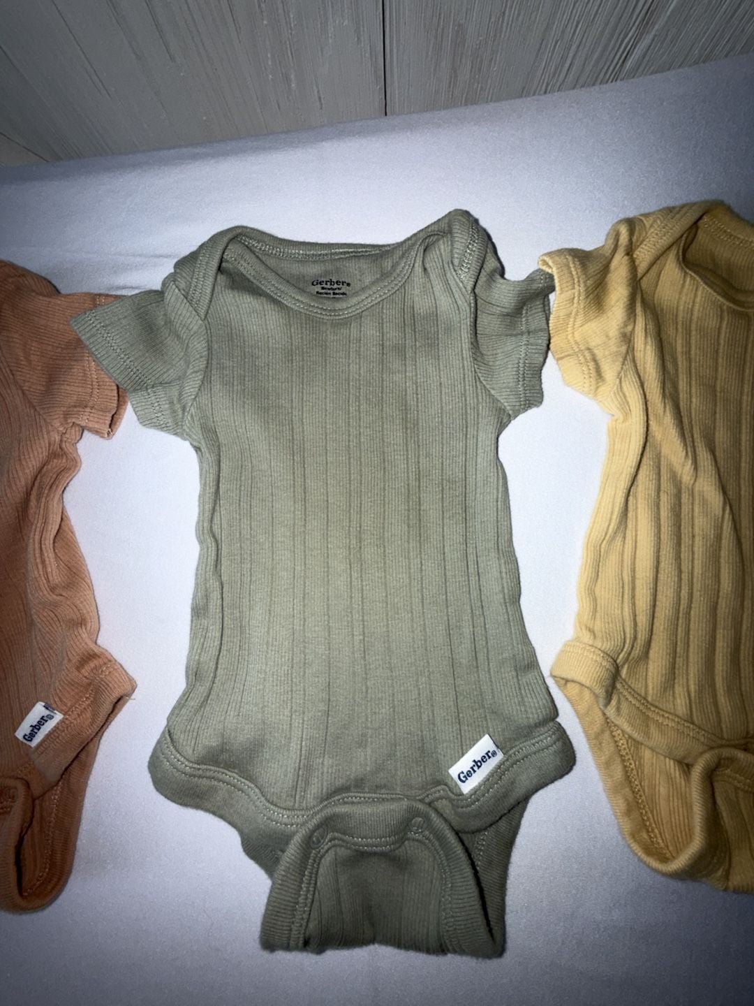 Gerber Newborn Short Sleeve Bodysuits Set 3-Pack Ribbed (b98) 3