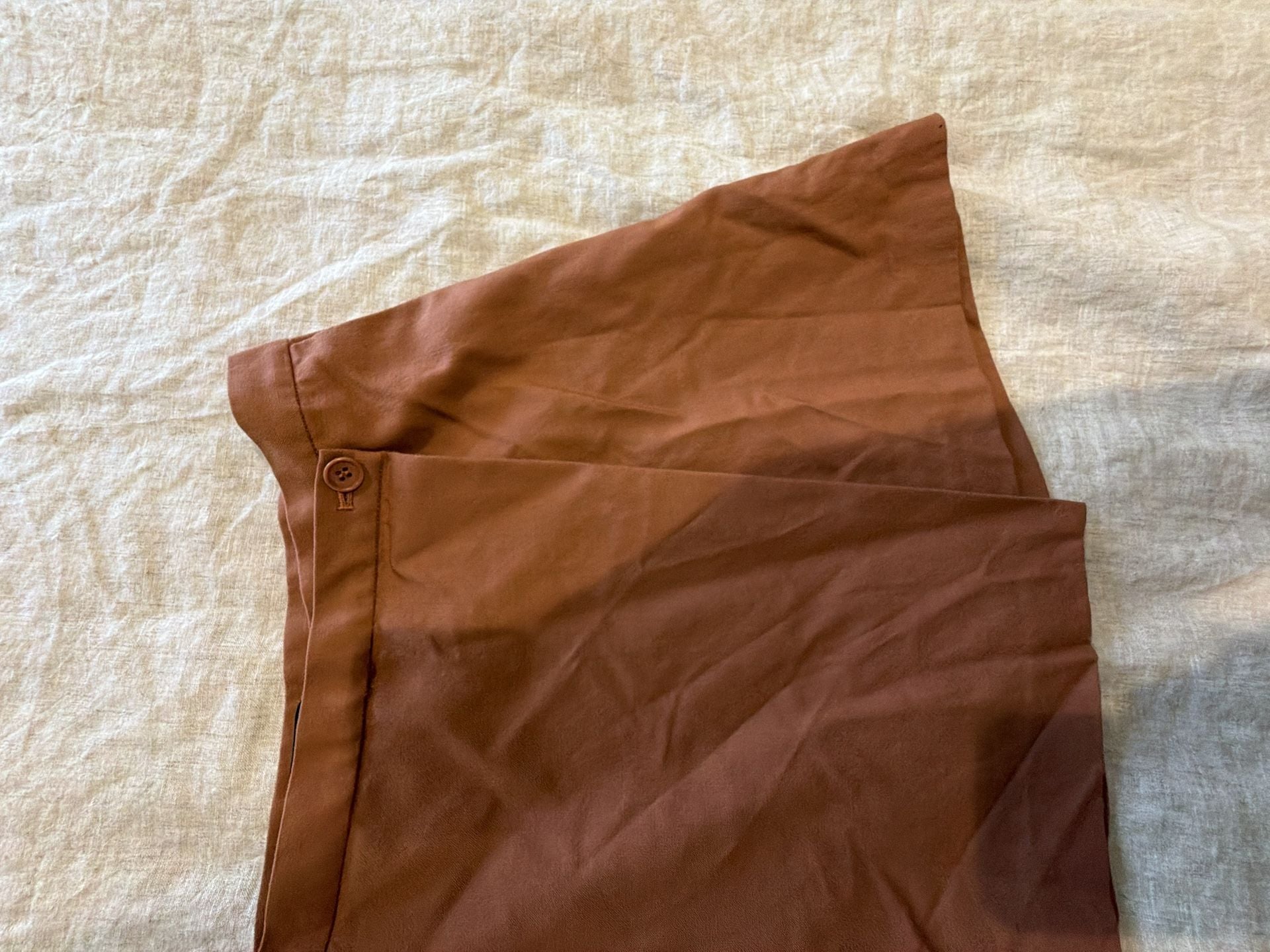 Theory Skort Size 2 Brown Twill Wrap Front Asymmetrical Mini Skirt 3