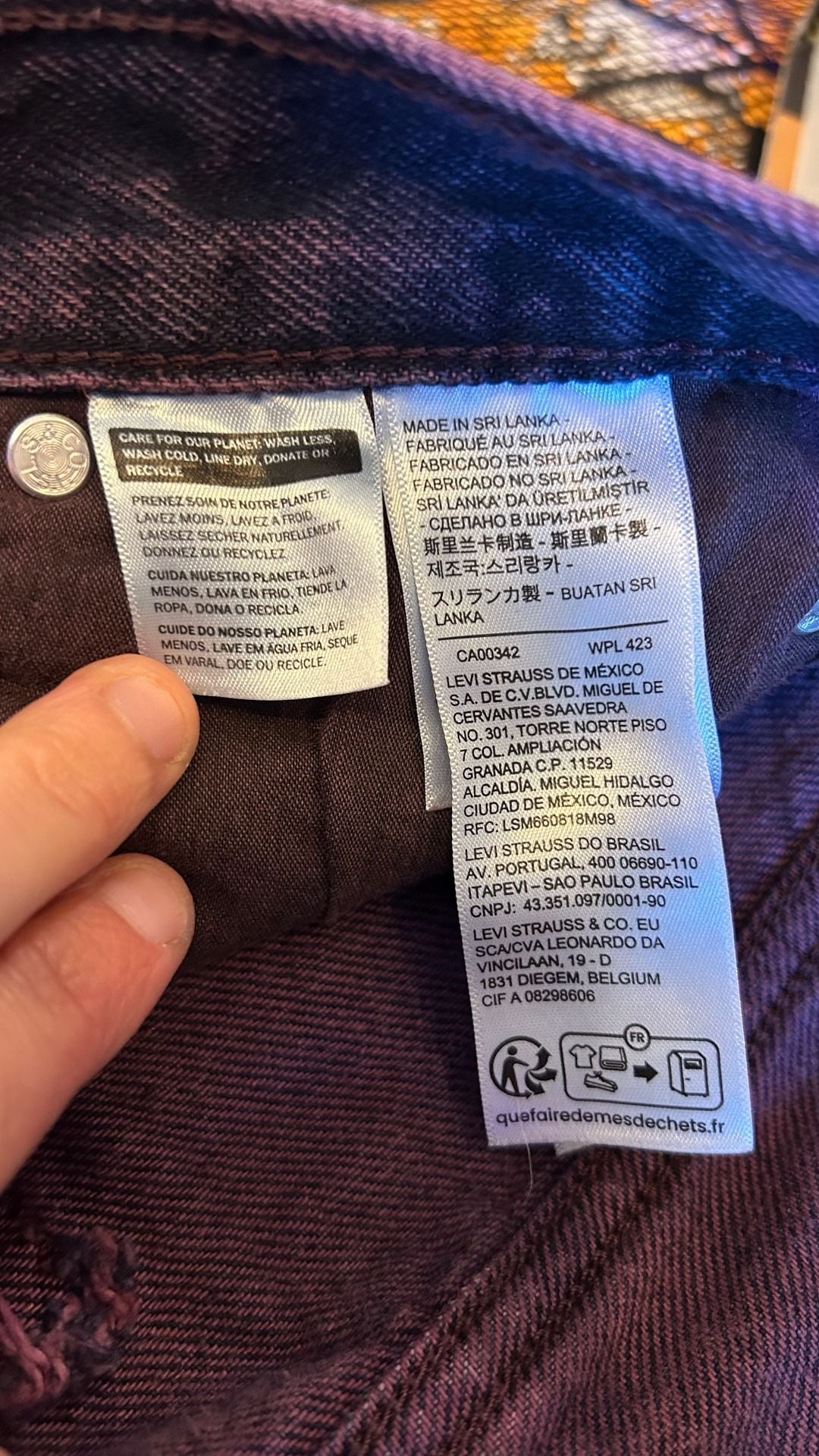 Levi's '94 Baggy Size 28 Purple Acid Wash Jeans 6