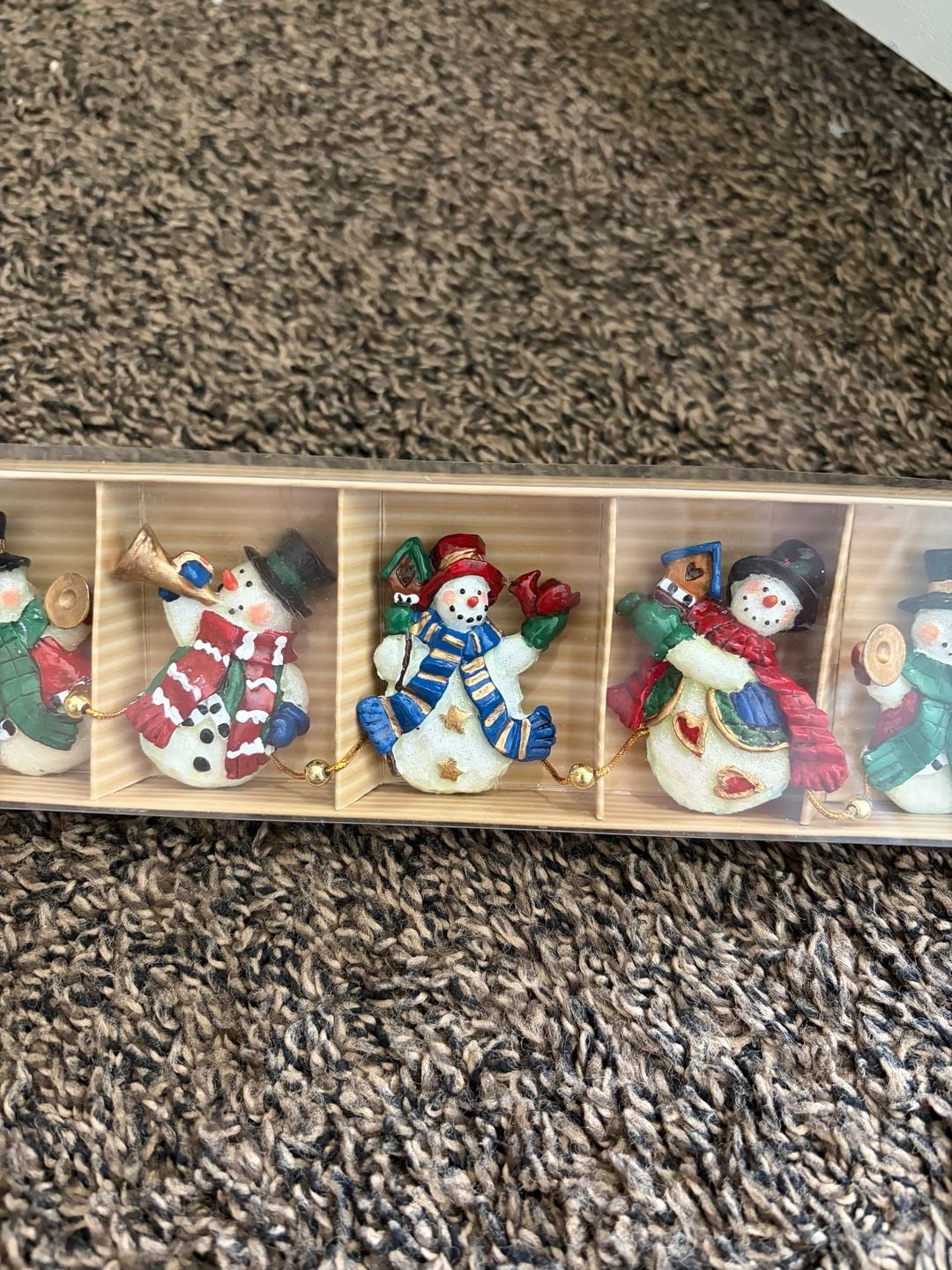 Holiday Home Snowman Christmas Garland 12 Piece Vtg Style Country Christmas Decor 4