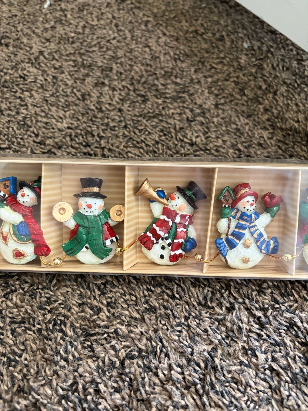 Holiday Home Snowman Christmas Garland 12 Piece Vtg Style Country Christmas Decor 5