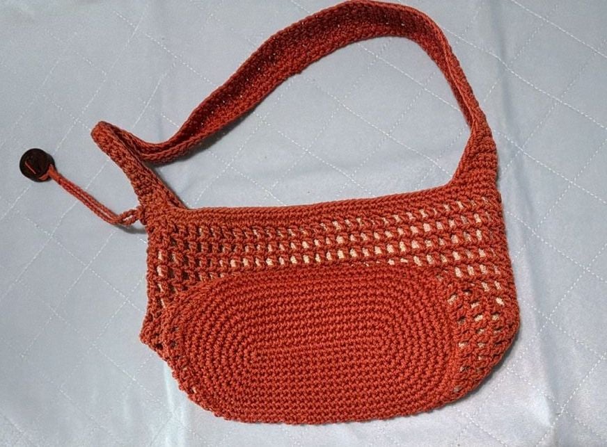 The Sak Crochet Hobo Zip Shoulder Bag, Burnt Orange 5
