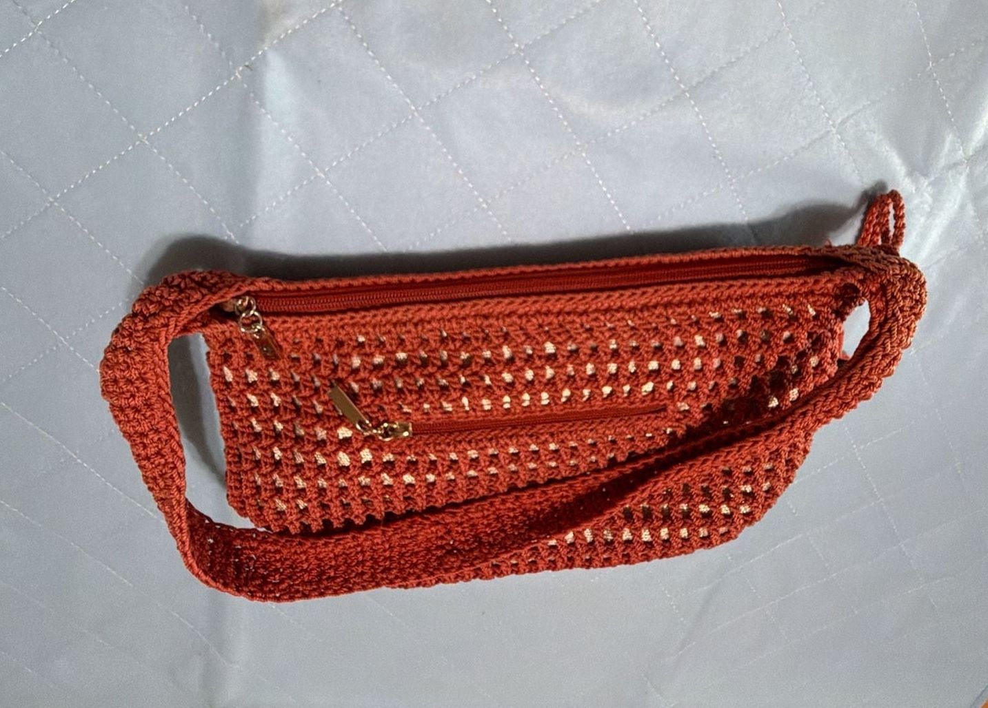 The Sak Crochet Hobo Zip Shoulder Bag, Burnt Orange 6