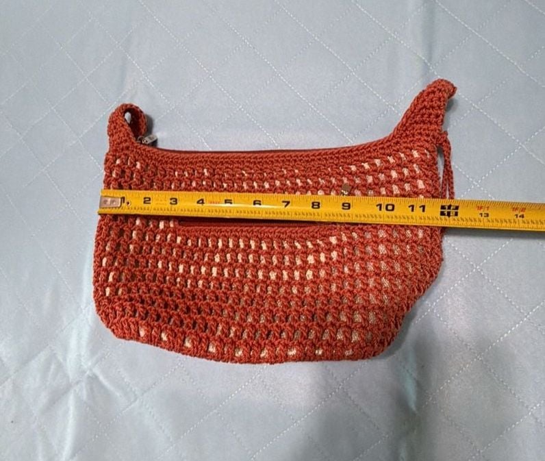 The Sak Crochet Hobo Zip Shoulder Bag, Burnt Orange 13