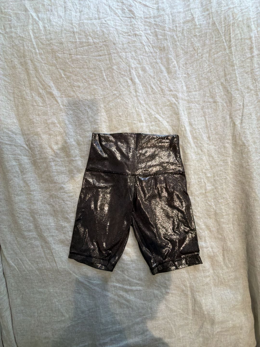 Lululemon Biker Shorts Size 4 Brown Metallic Sparkle 2