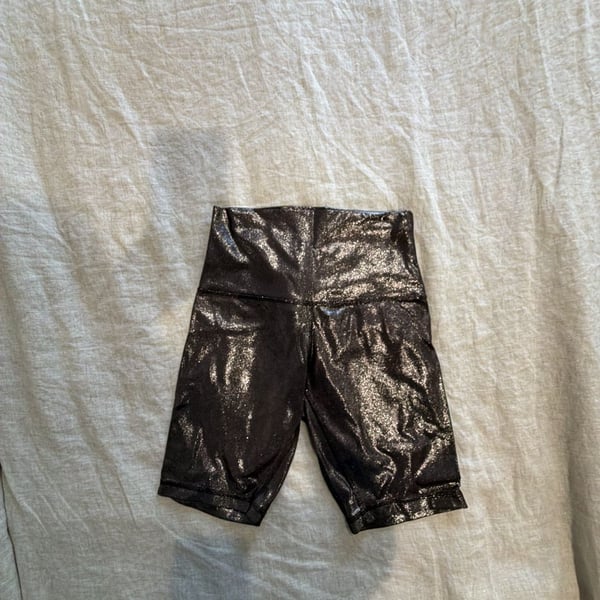 Lululemon Biker Shorts Size 4 Brown Metallic Sparkle