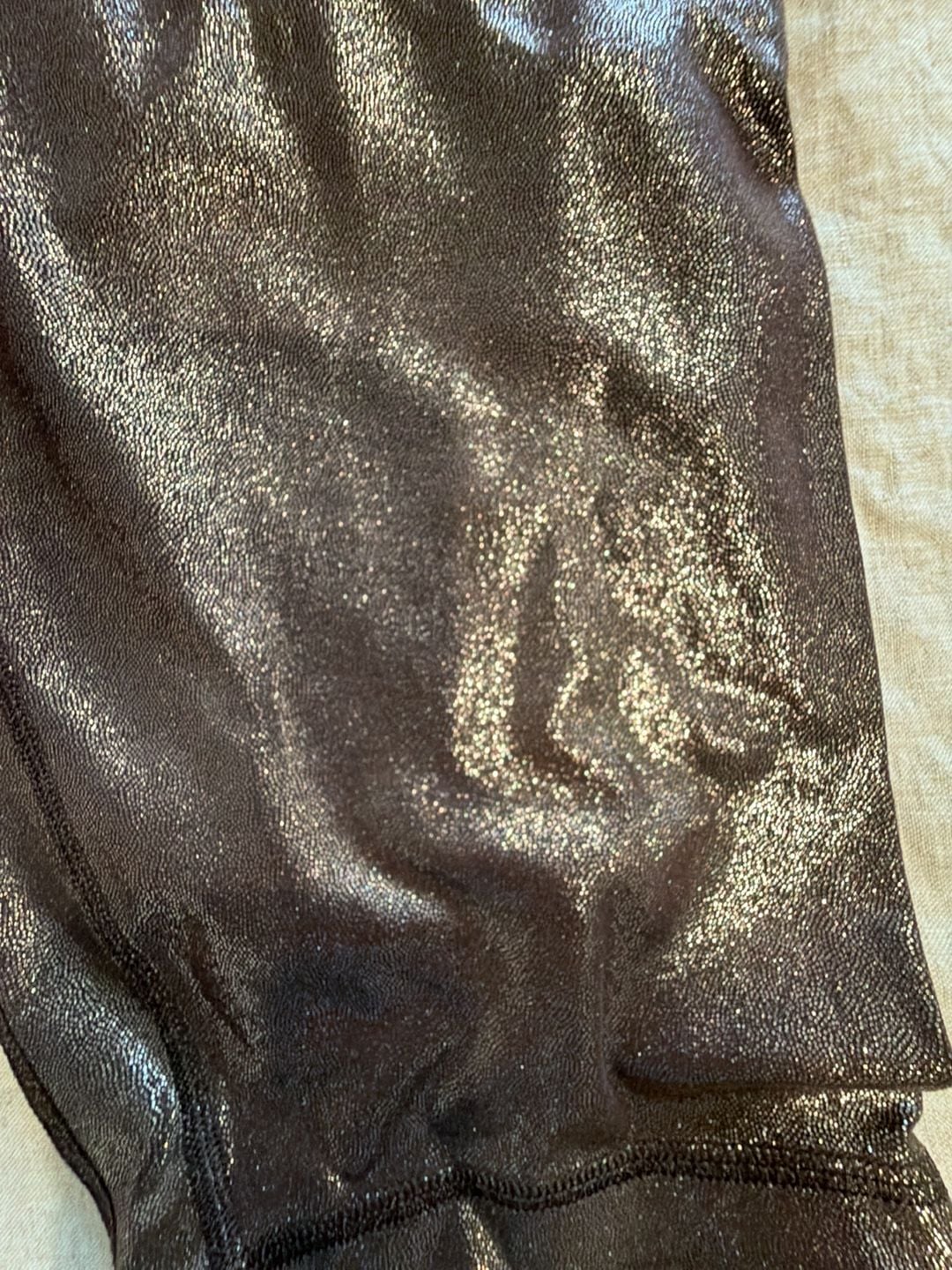 Lululemon Biker Shorts Size 4 Brown Metallic Sparkle 3