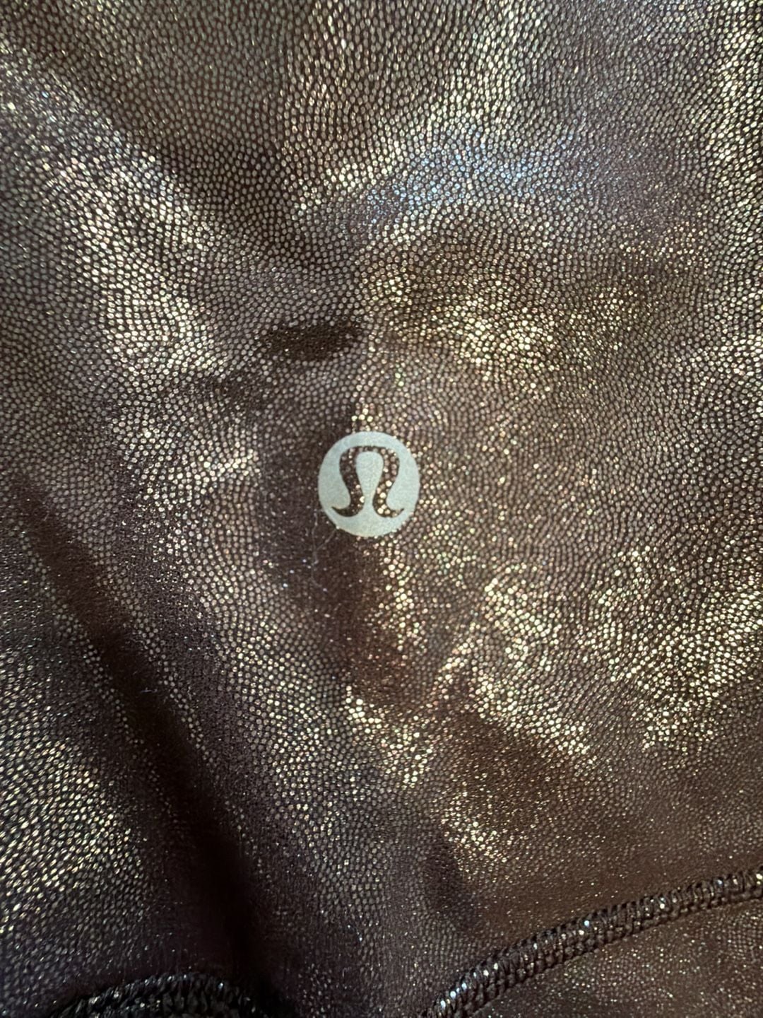 Lululemon Biker Shorts Size 4 Brown Metallic Sparkle 6