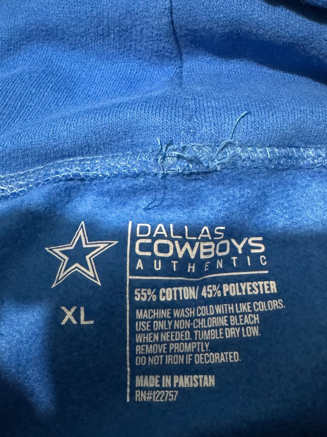 Dallas Cowboys Pullover Hoodie Size XL Blue NFL Sweatshirt 4
