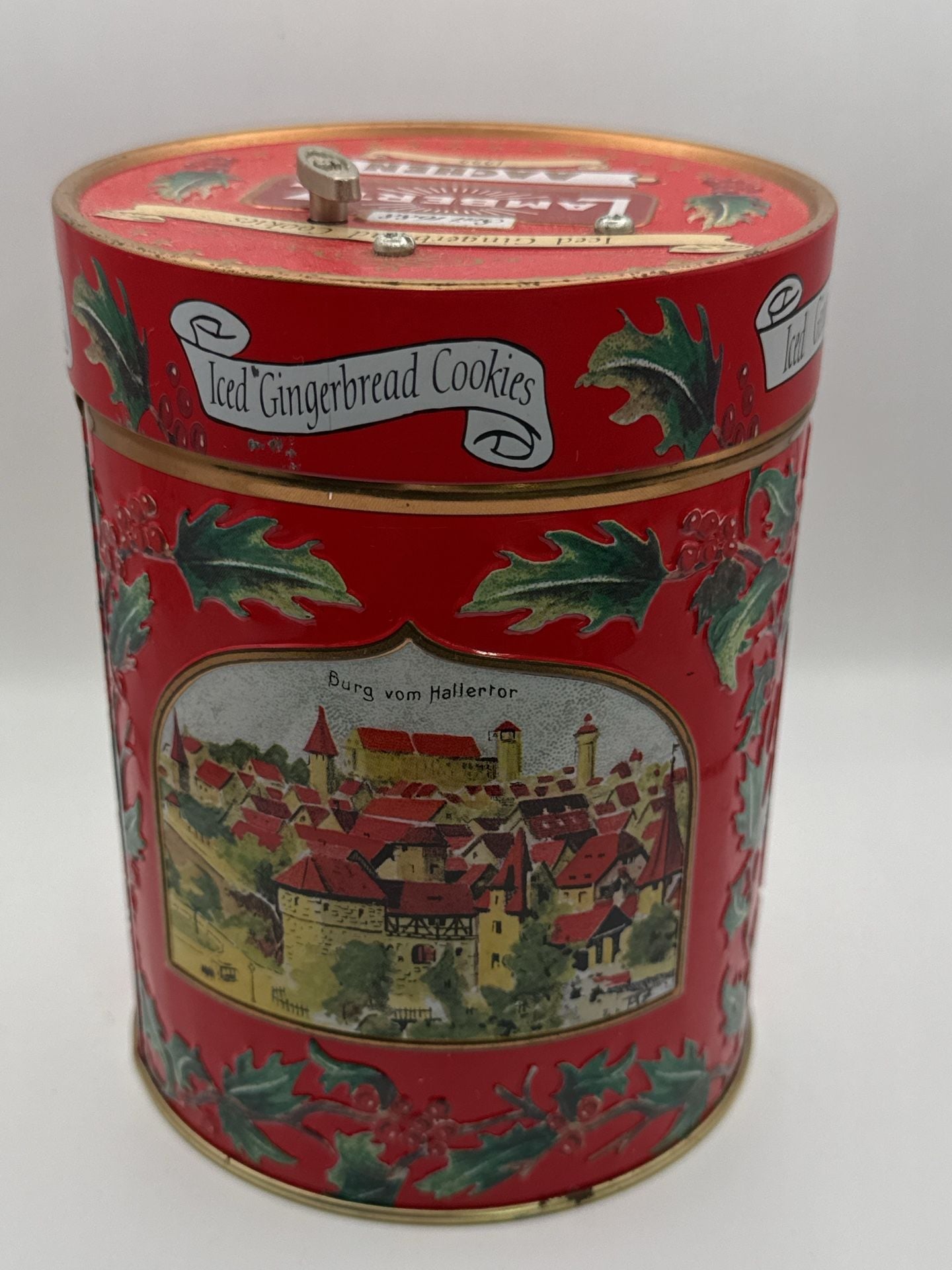 Lambertz Aachen 1999 Iced Gingerbread Cookie Music Box Tin 1