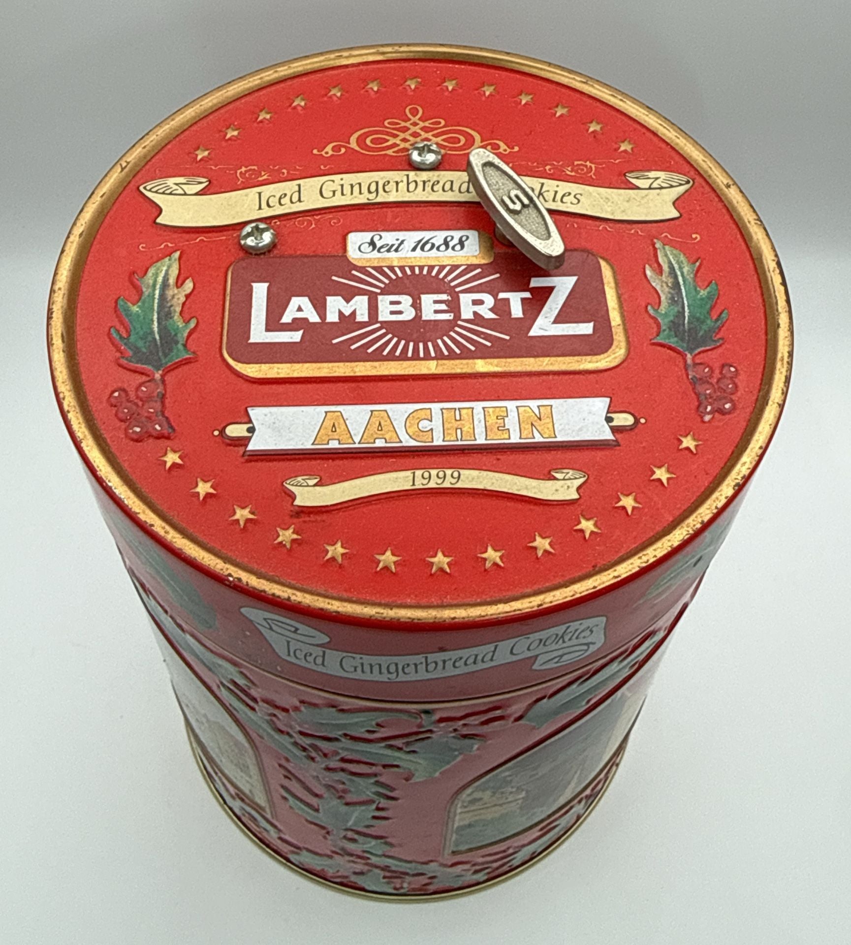 Lambertz Aachen 1999 Iced Gingerbread Cookie Music Box Tin 3