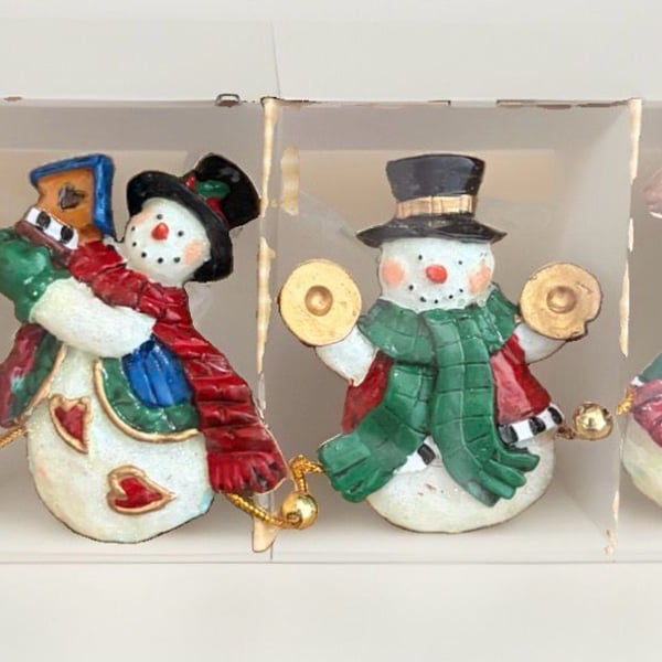 Holiday Home Snowman Christmas Garland 12 Piece Vtg Style Country Christmas Decor