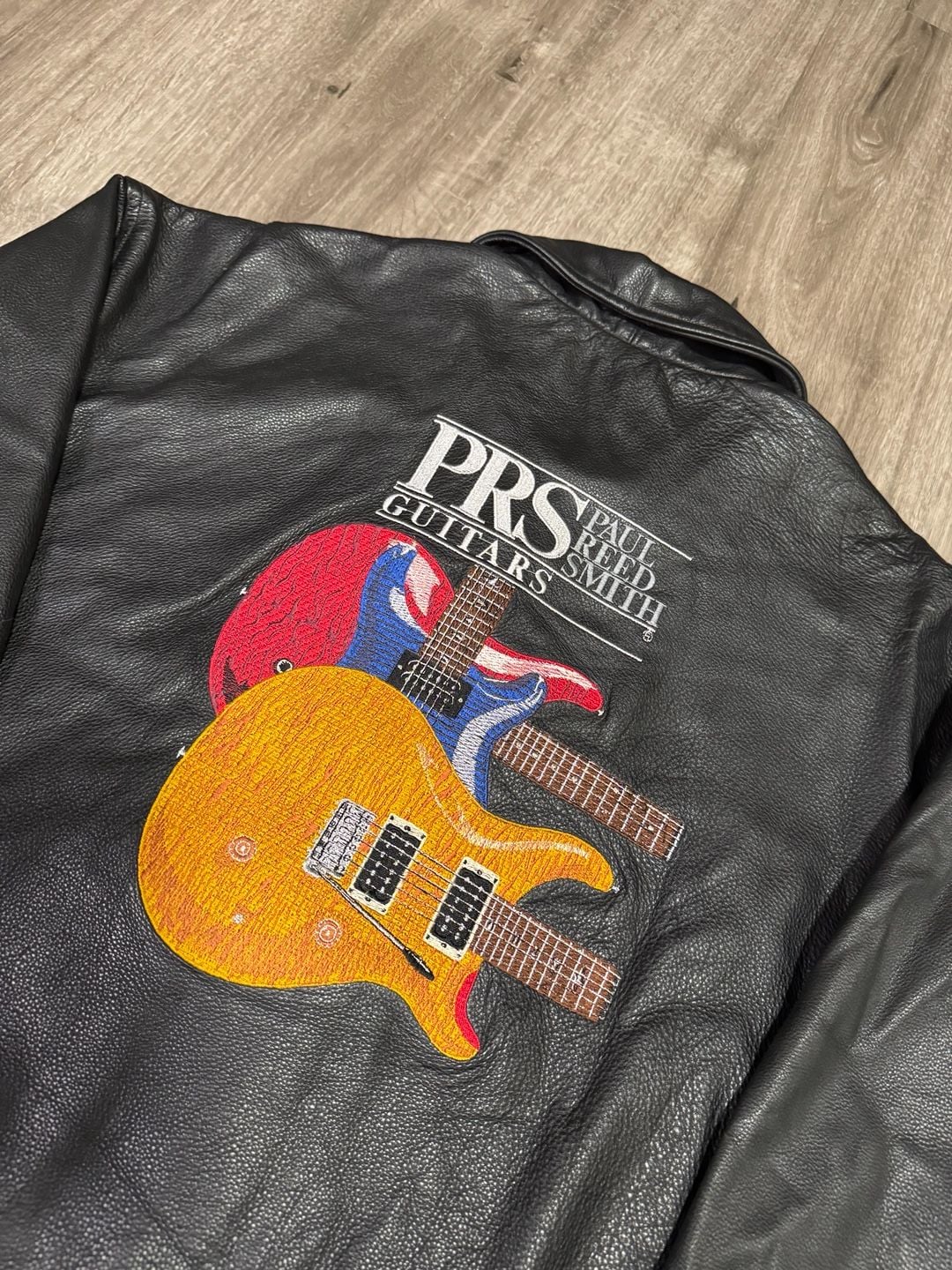 Vintage 90s PRS Guitars Leather Varsity Jacket XL Ragtrade Black Paul Reed Smith
 8