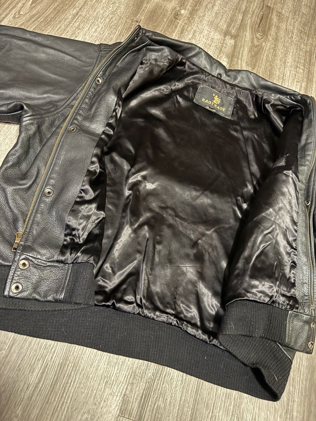 Vintage 90s PRS Guitars Leather Varsity Jacket XL Ragtrade Black Paul Reed Smith
 9