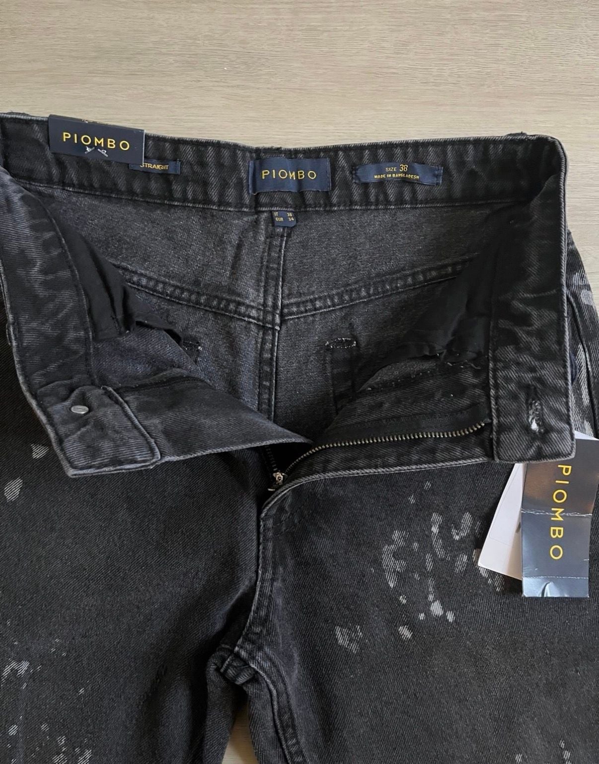 Massimo Piombo Paint Splatter Jeans Size 2 Black Cotton 5
