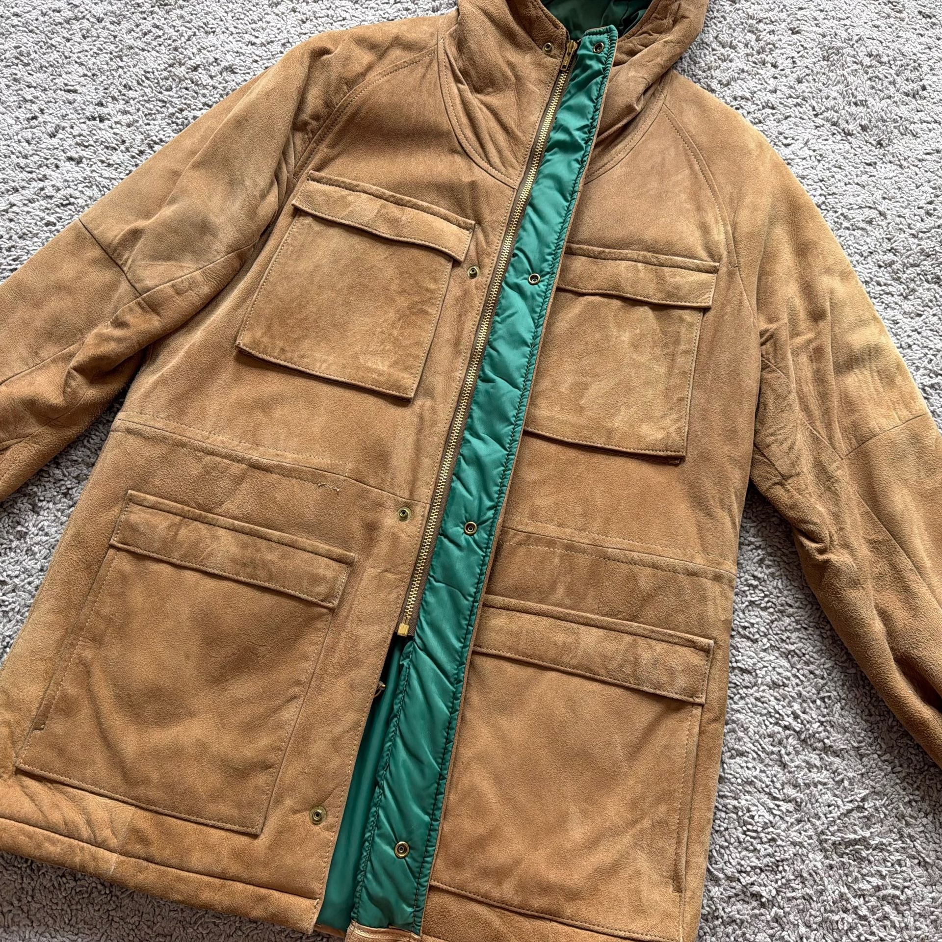 Rare 60s/70s Luxury Suede Down Safari Parka 4