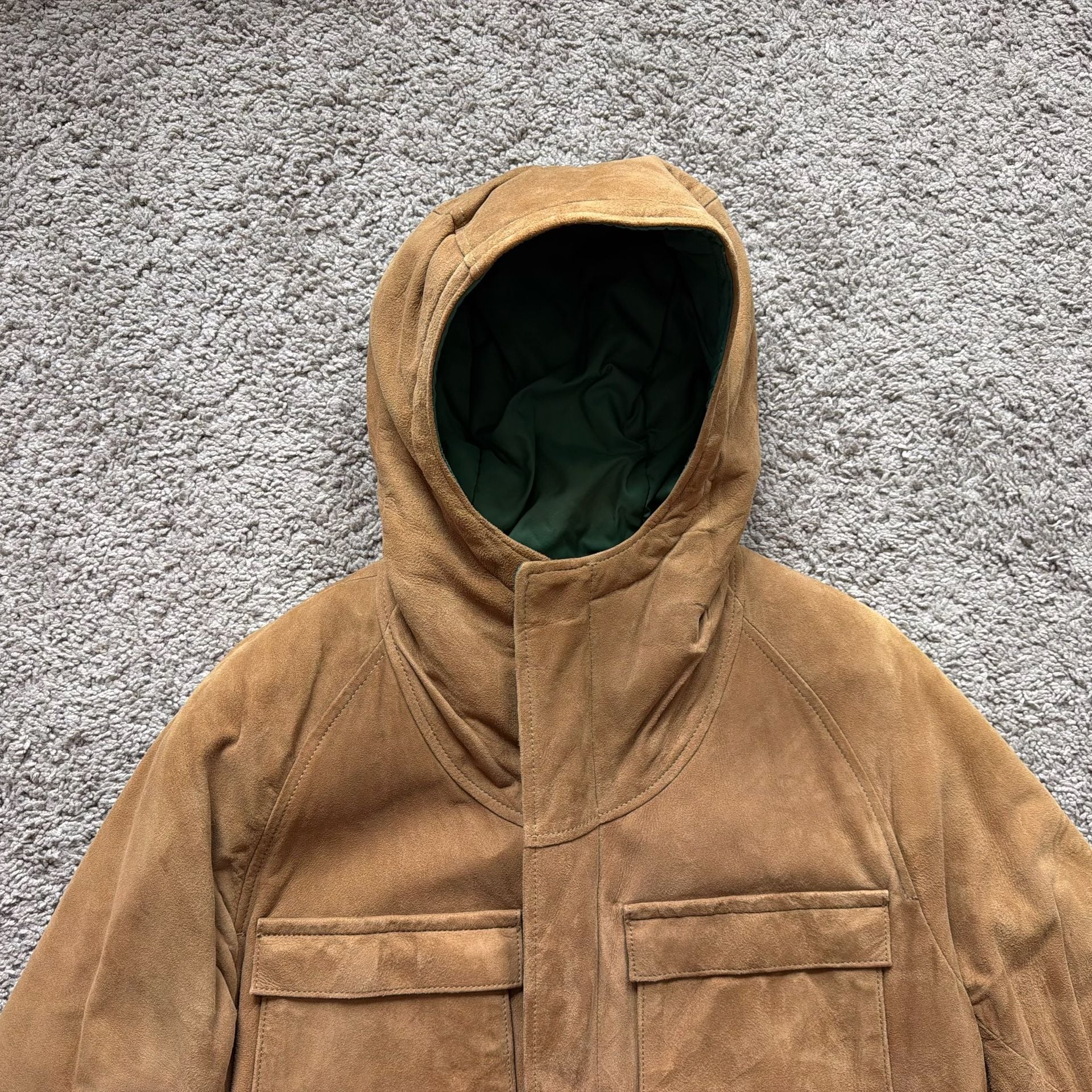 Rare 60s/70s Luxury Suede Down Safari Parka 5