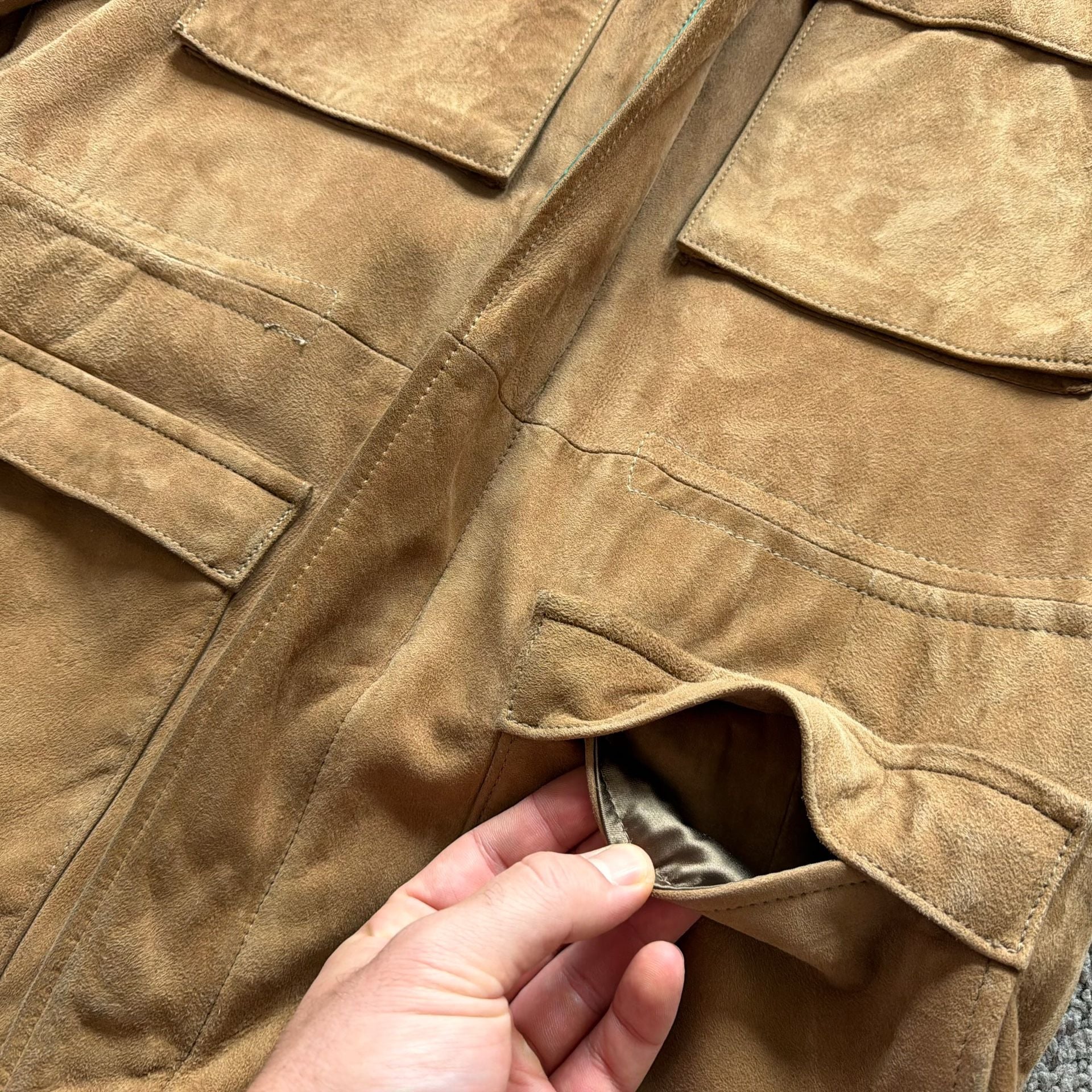 Rare 60s/70s Luxury Suede Down Safari Parka 13