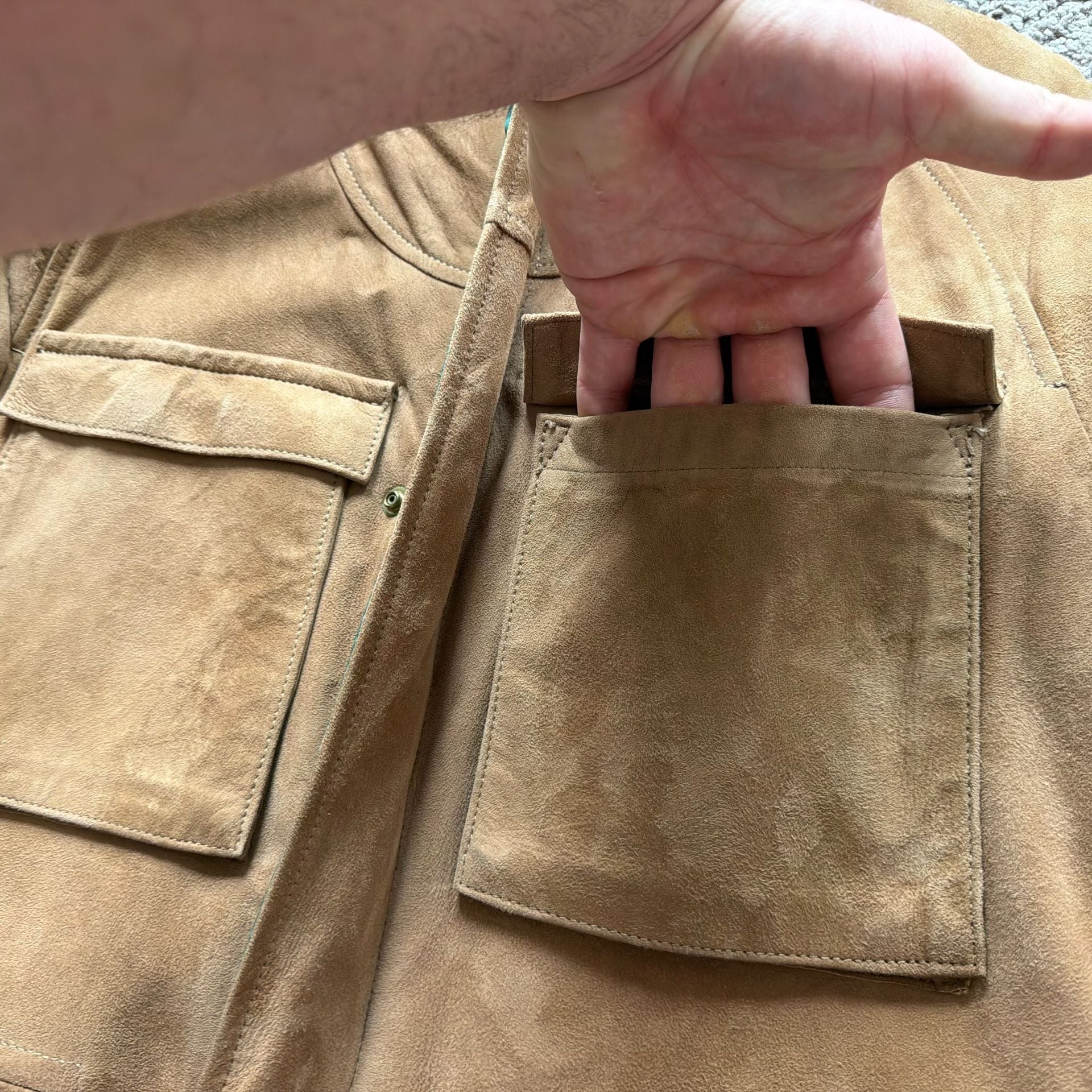 Rare 60s/70s Luxury Suede Down Safari Parka 14