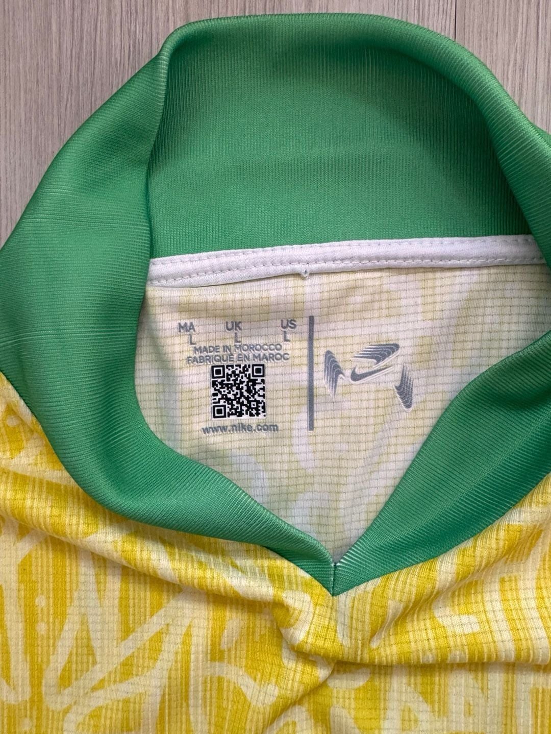 Nike Brazil Home Soccer Jersey Size L Yellow Dri-Fit ADV Vini Jr. #7 6
