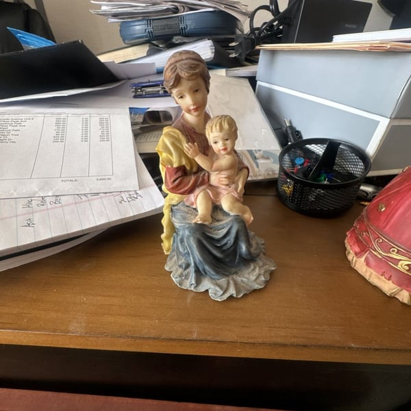 Vintage Madonna and Child Figurine Statue Resin