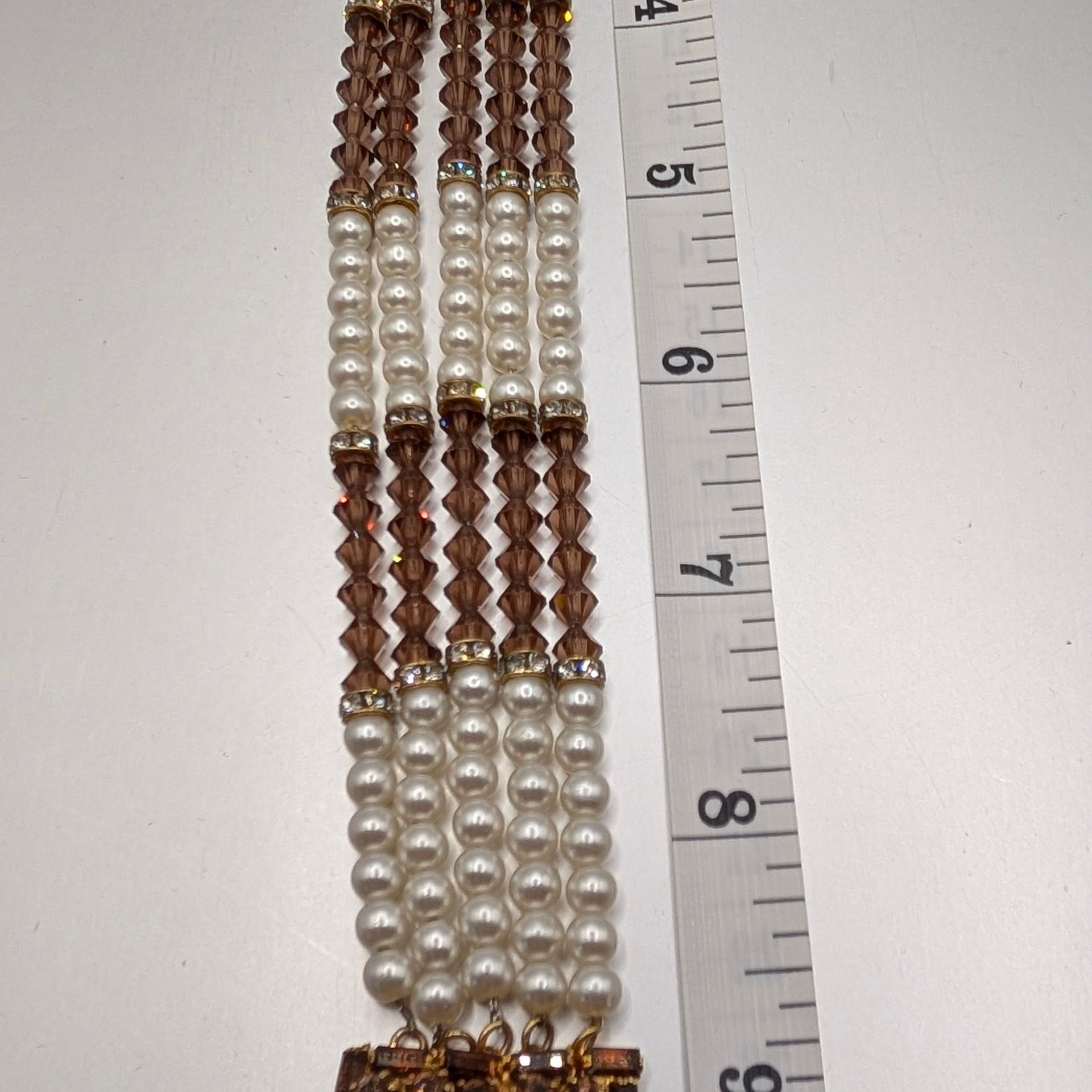 Hobé Multi Strand Pearl And Crystal Bead Bracelet 7