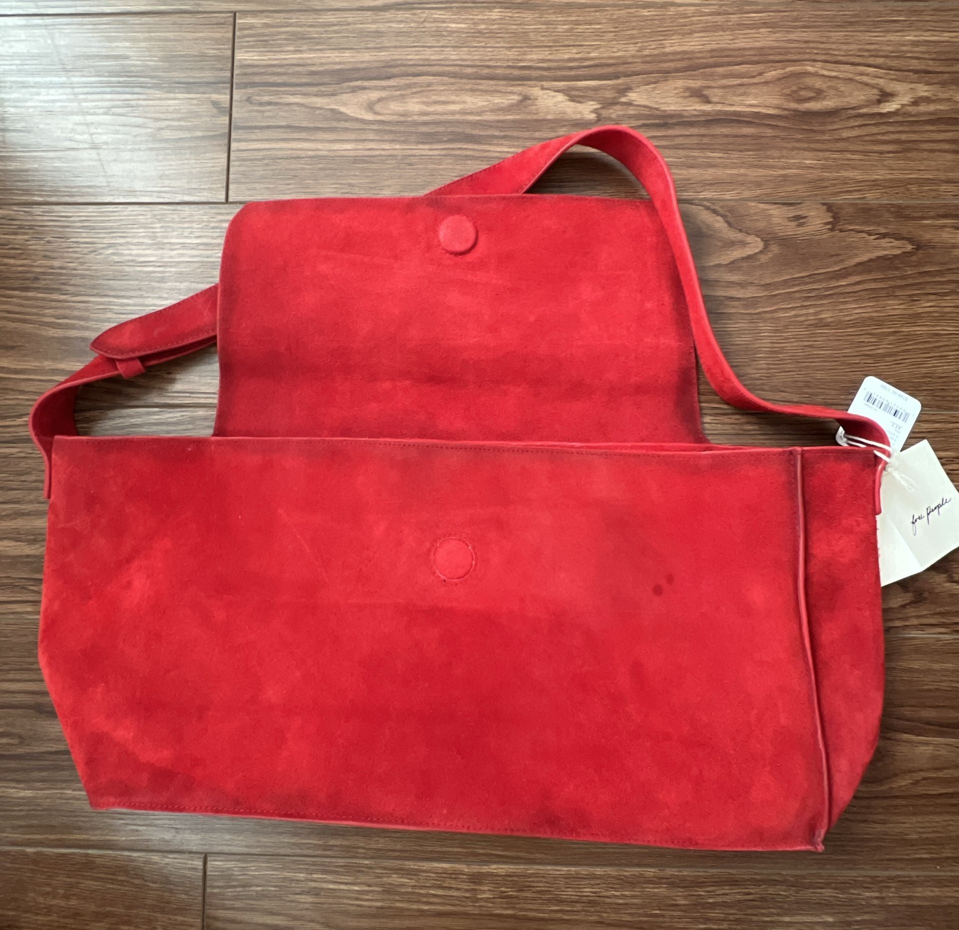 Free People Lottie Messenger Bag Red Suede 7