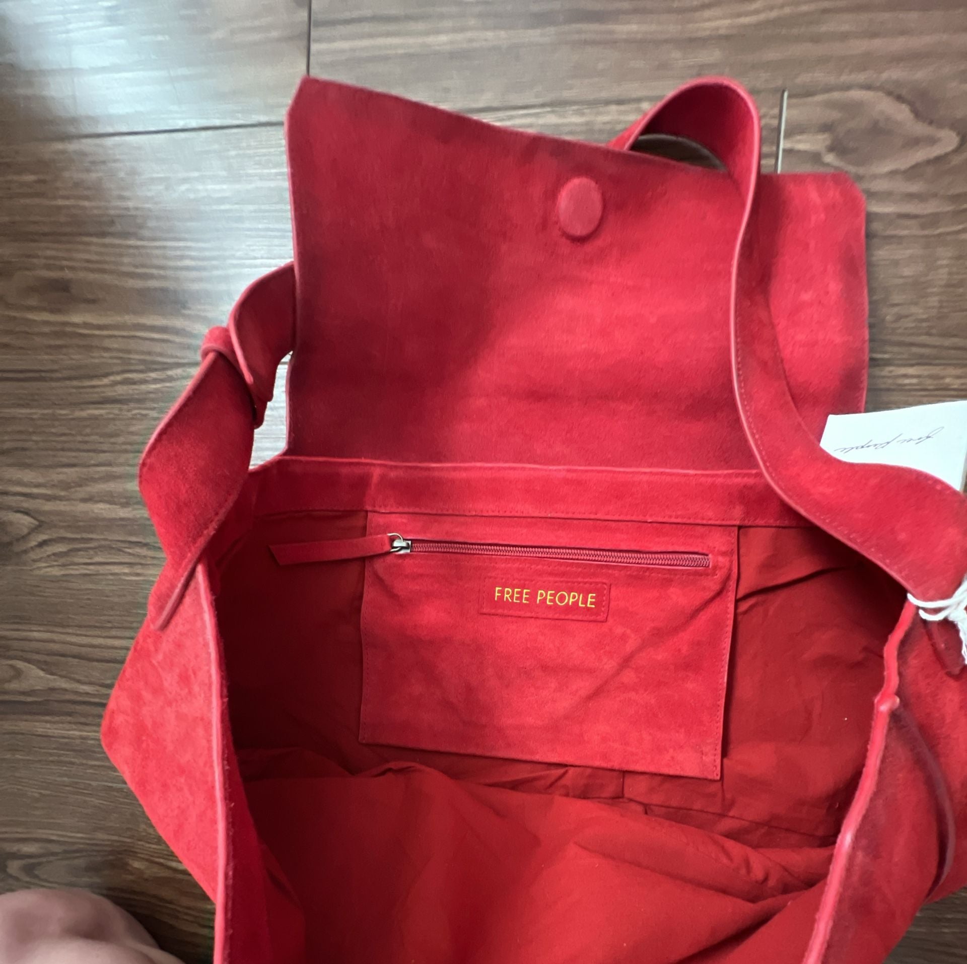 Free People Lottie Messenger Bag Red Suede 8