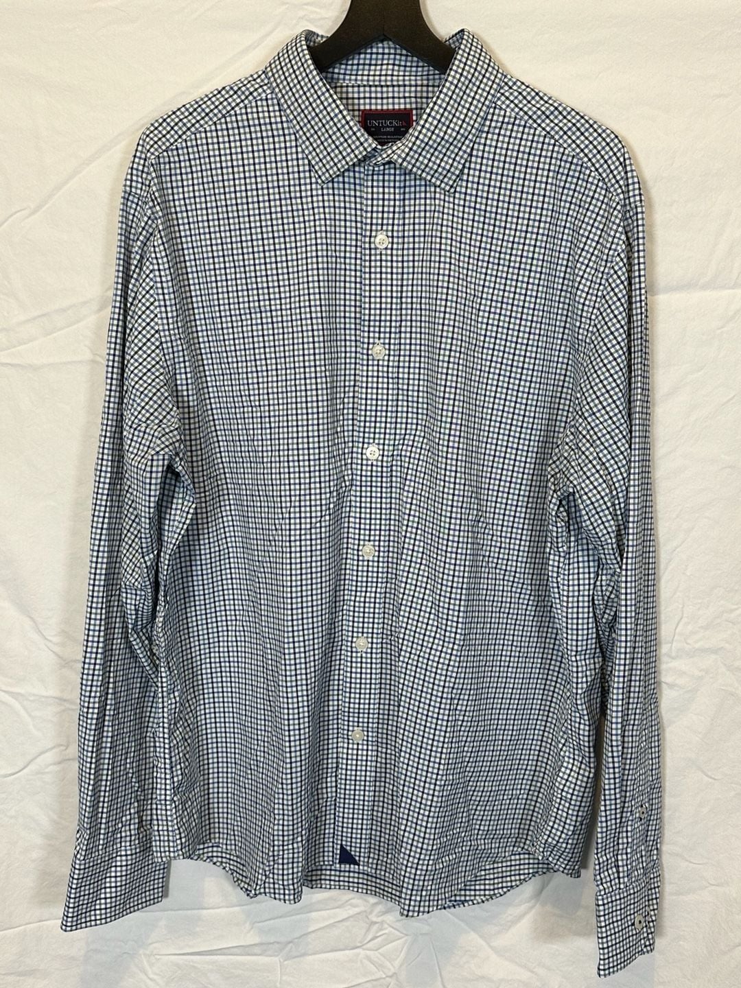 UNTUCKit Erbach Green Plaid Long Sleeve Button Shirt Size Large 2