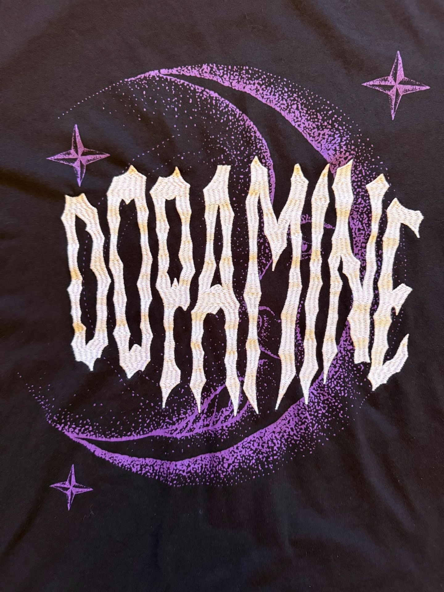 Vintage Style Pacsun Dopamine Embroidered Graphic T-Shirt Size M Black 3