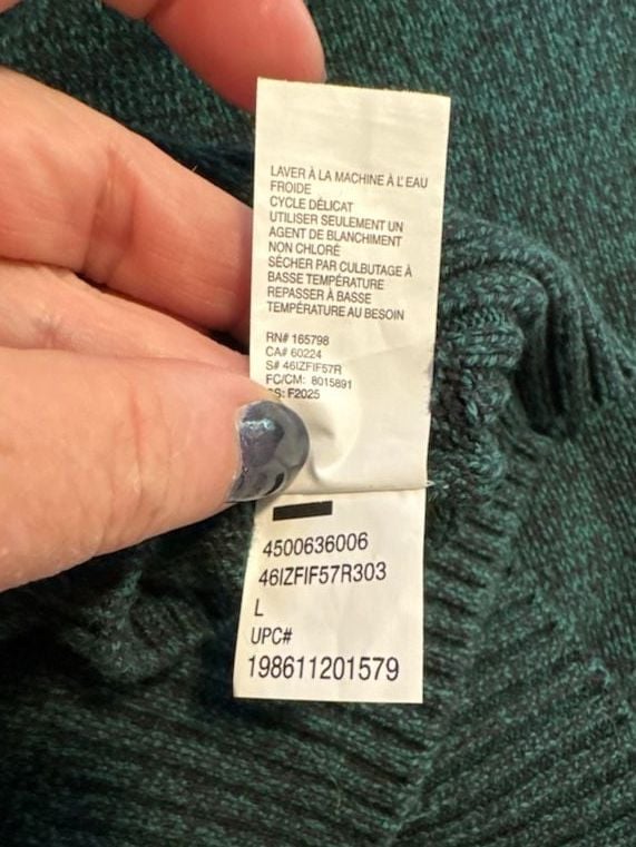 IZOD Holiday Fairisle Quarter Zip Sweater Men’s green size L 8