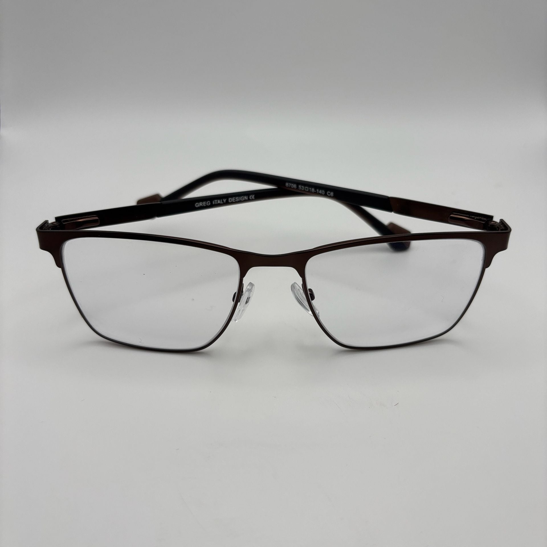 Greg Italy Design 8706 Size 53-18-140 Eyeglasses Frame Brown 9