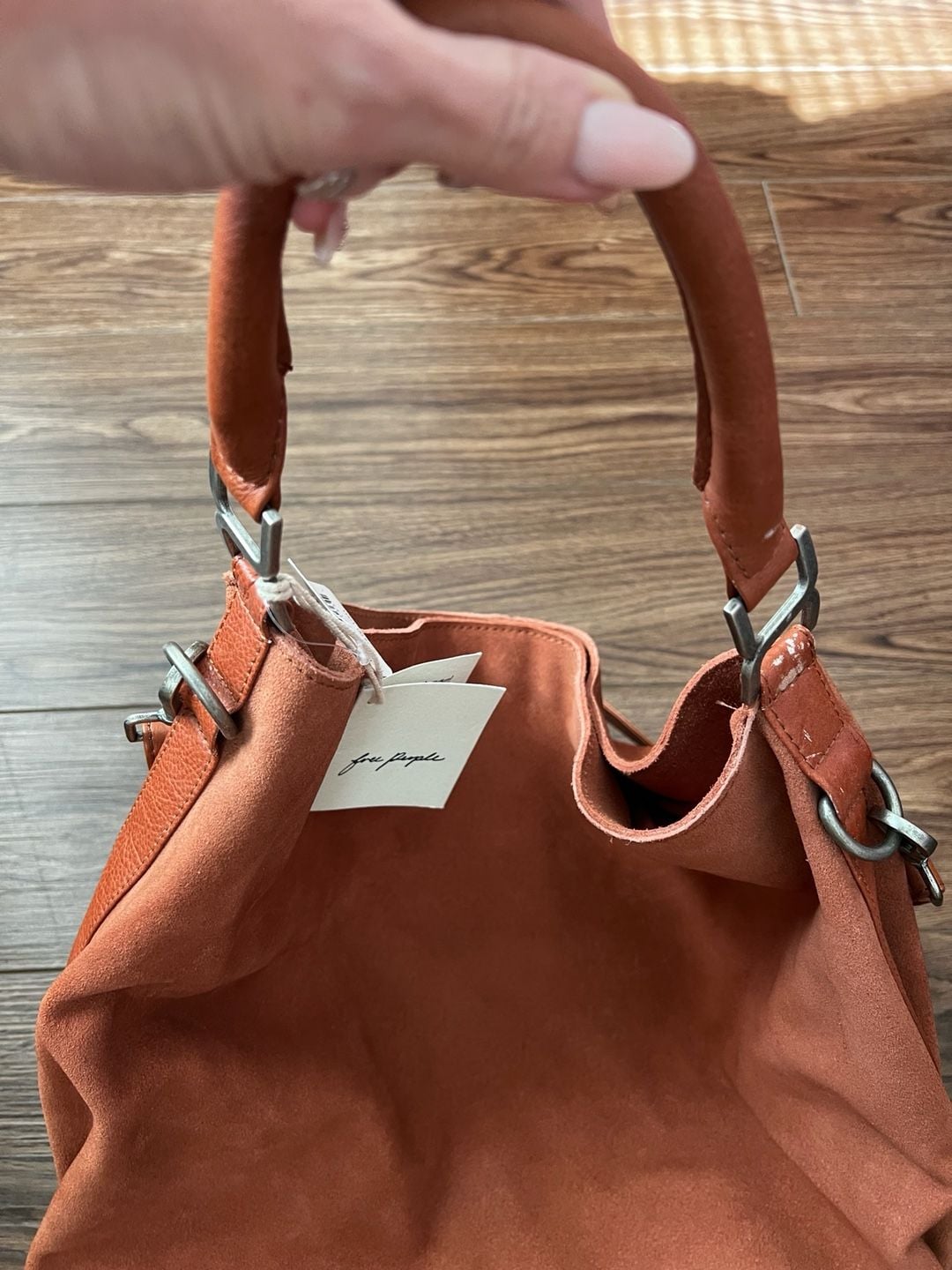 Free People Bobbi Suede Slouchy Tote Bag Brown 3