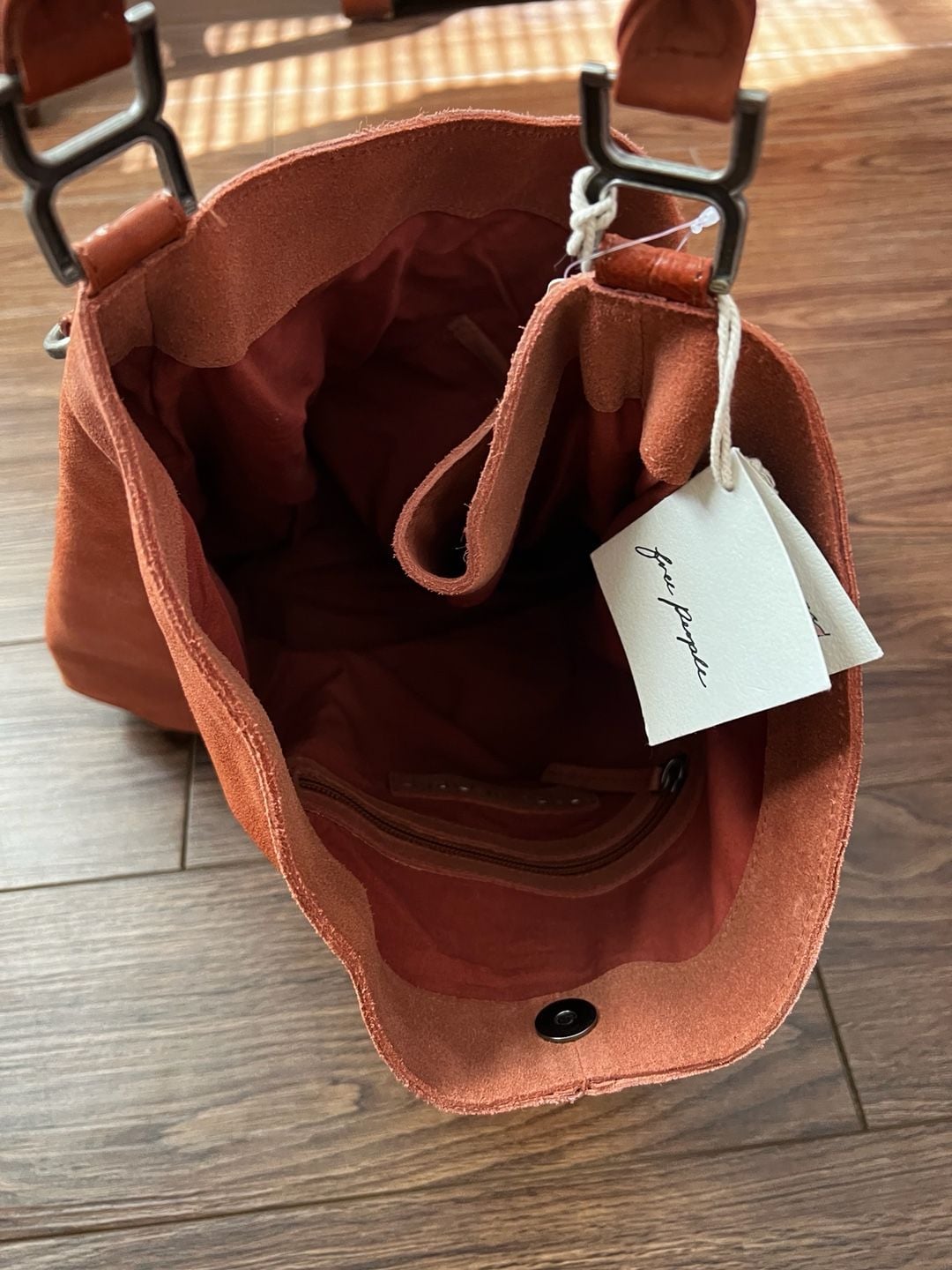 Free People Bobbi Suede Slouchy Tote Bag Brown 6