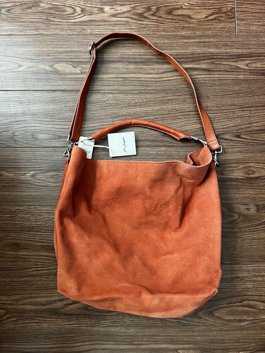 Free People Bobbi Suede Slouchy Tote Bag Brown 2