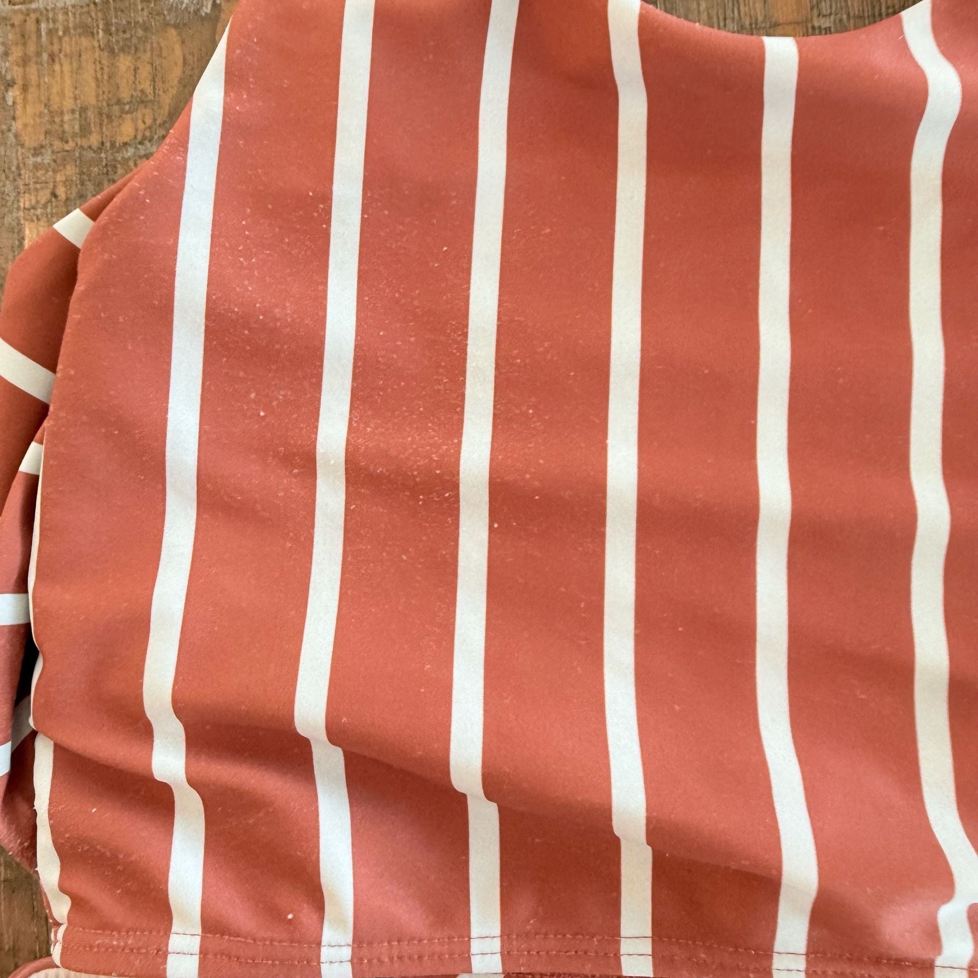 Albion Fit Stripe Cross Straps High Waist Bikini Swimsuit small/medium 3