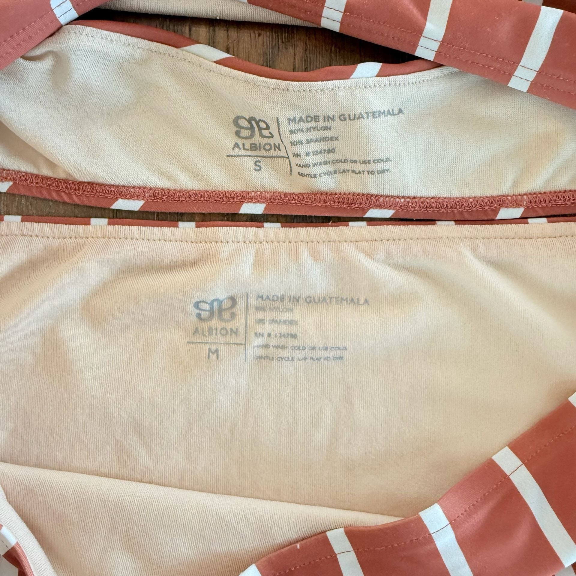 Albion Fit Stripe Cross Straps High Waist Bikini Swimsuit small/medium 9