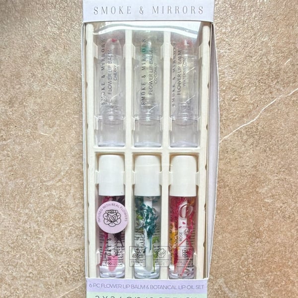 Smoke & Mirrors Flower Lip Balm & Botanical Lip Oil Set