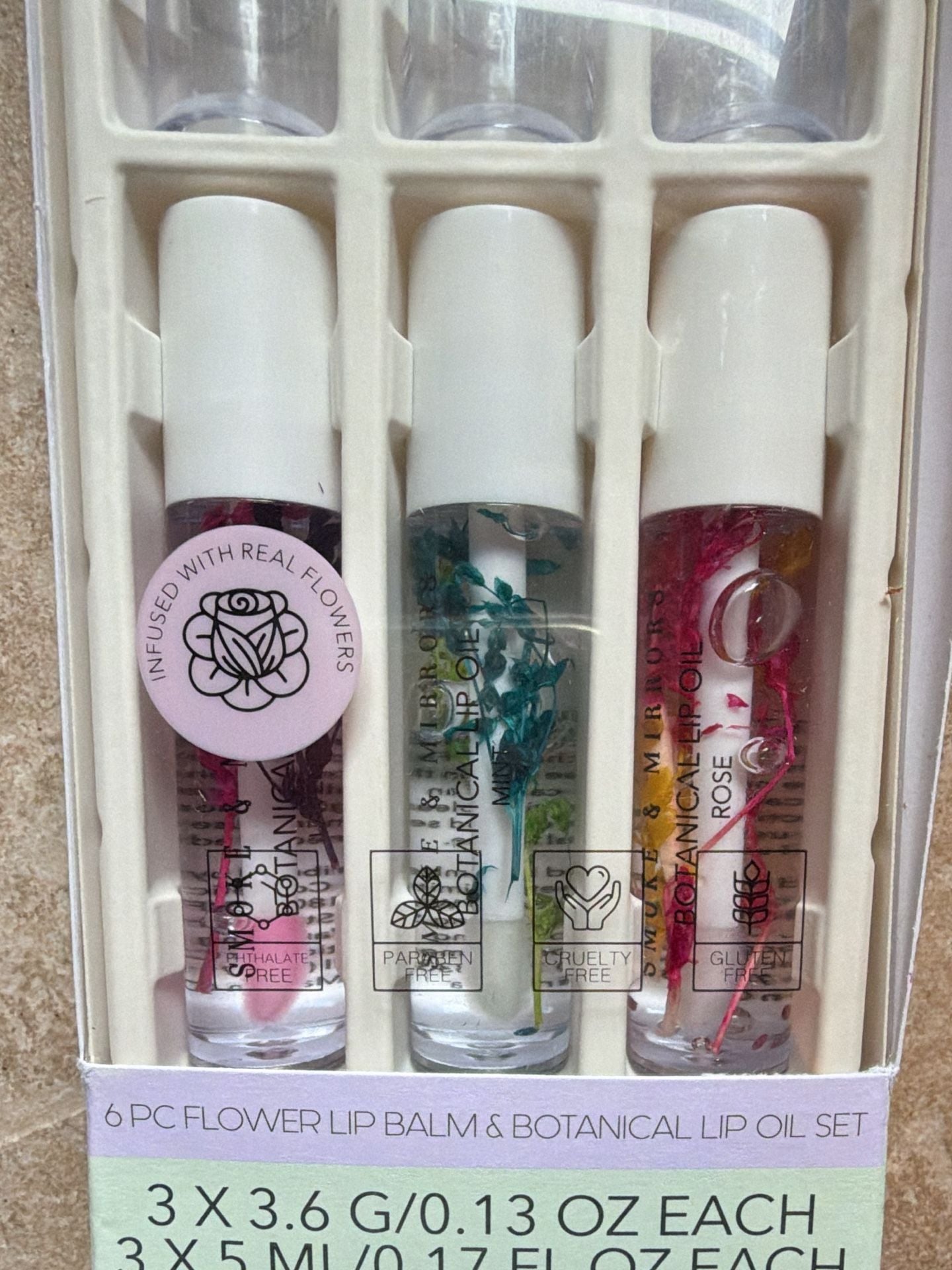 Smoke & Mirrors Flower Lip Balm & Botanical Lip Oil Set 4