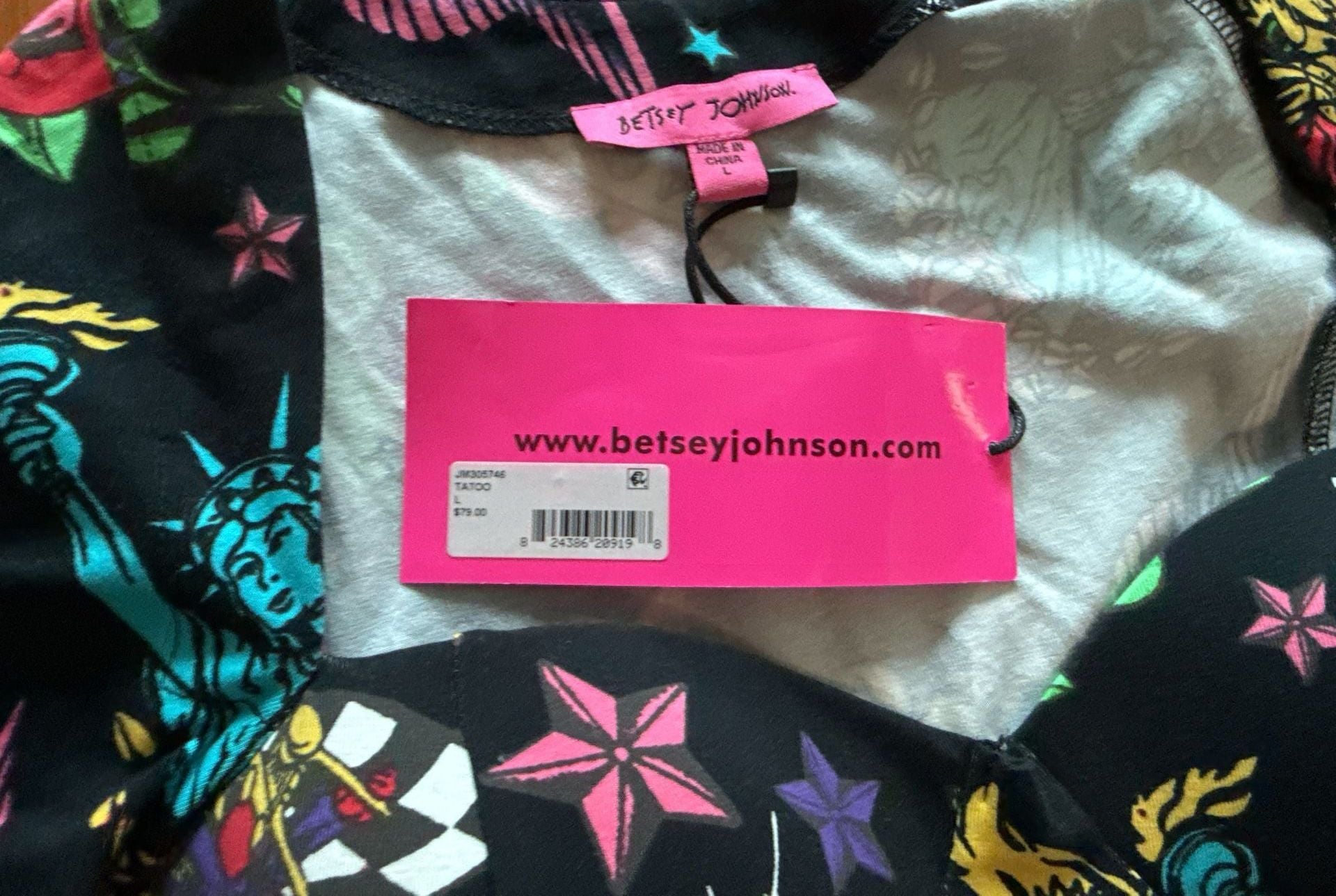 Betsey Johnson Tattoo Print Corset Top Size L 5