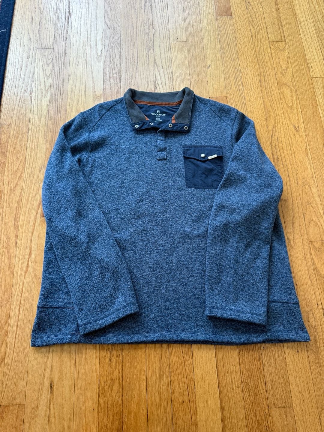Woolrich Snap Pullover Fleece Size XXL Blue Heather Pocket 2